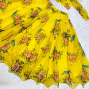 Romina Dreamy Digital Printed Floral Tebby Organza Silk Lehenga