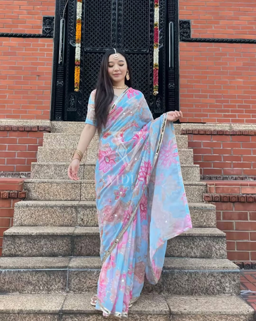 Sophie Digital Printed Soft Georgette Saree