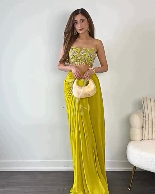 Stef Vibrant Sequined Chinon Silk Three-Piece Set