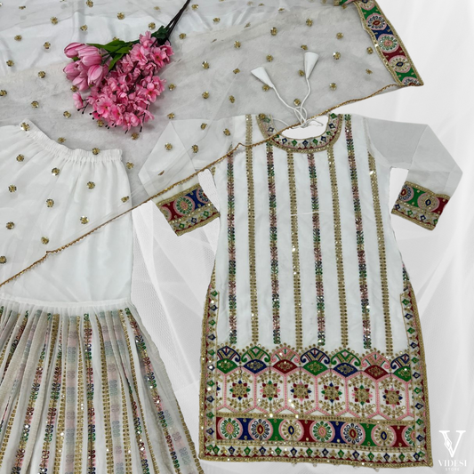 Sylvia Sophisticated Embroidered Faux Georgette Suit With Net Dupatta