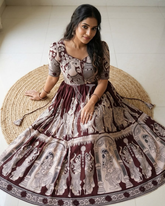 Valerie Lightweight Printed Kalamkari Frocks Dress