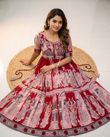 Valerie Lightweight Printed Kalamkari Frocks Dress