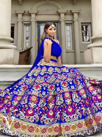 Aliya Stylish Georgette Banarasi Silk Lehenga