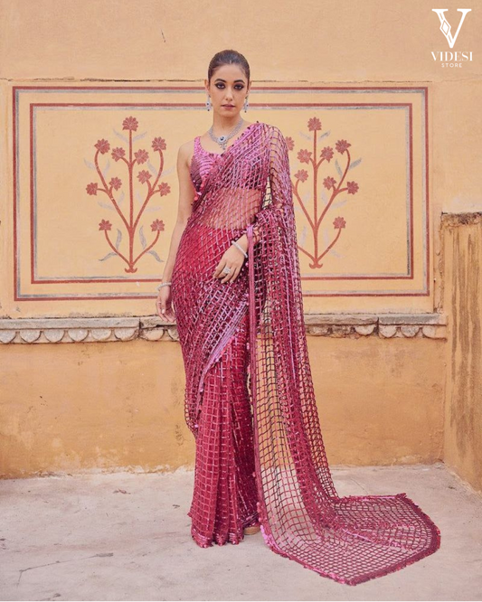 Winnie Premium Sequined Embroidered Saree