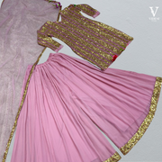 Zarina Dreamy Sequined Faux Georgette Suit With Heavy Net Dupatta