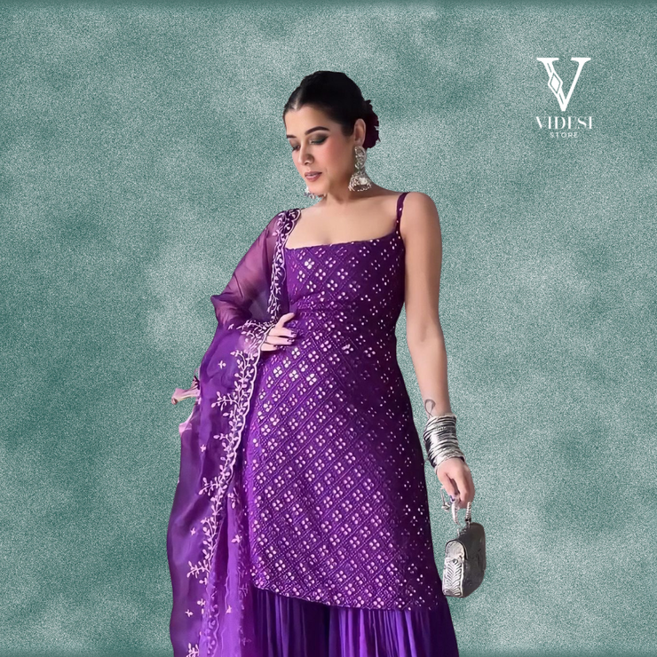 Ranchi Fashionable Georgette with Soft Net Embroidered Dupatta Dress