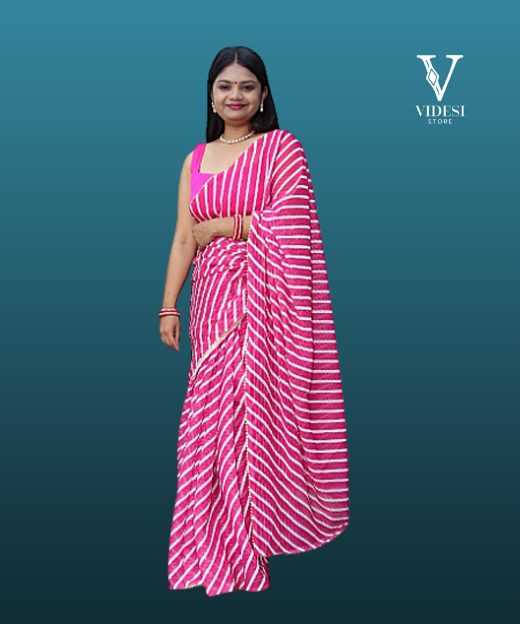 Rhian Striking Silk Satin with Digital Work Crochet Premium Georgette Saree