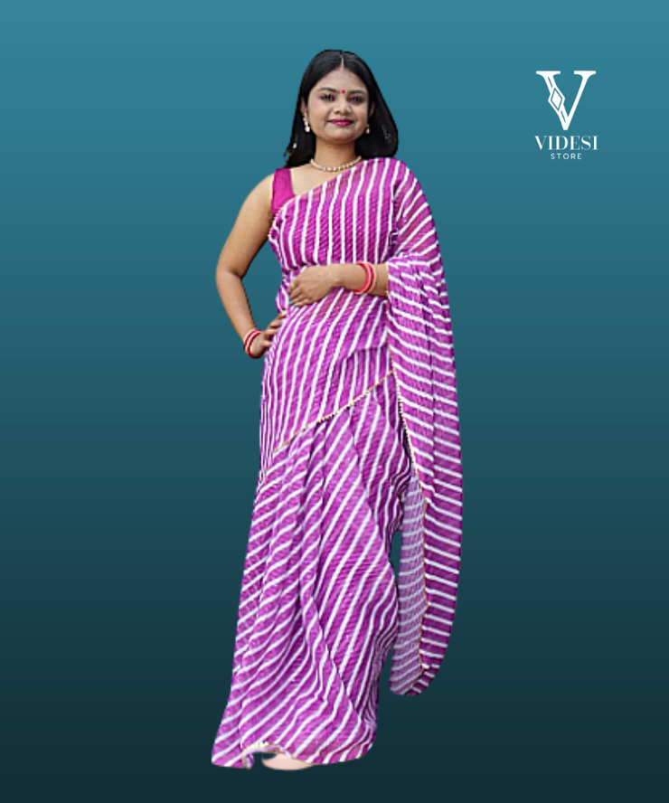 Rhian Striking Silk Satin with Digital Work Crochet Premium Georgette Saree