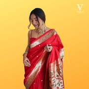 Addison Classic Paithani Special Pure Silk with Zari Weaving and Rich Pallu Saree with Weaving Belt