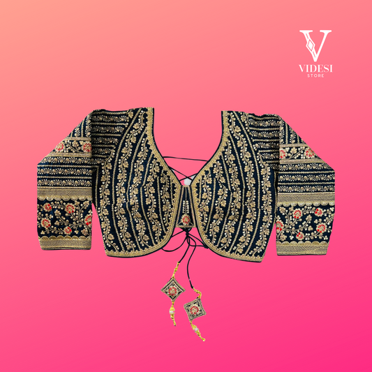 Ayra Decorative Embroidered Latkans Soft Padded Milan Silk Blouse