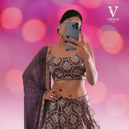 Bina Refined Georgette Embroidered Sequined Lehenga