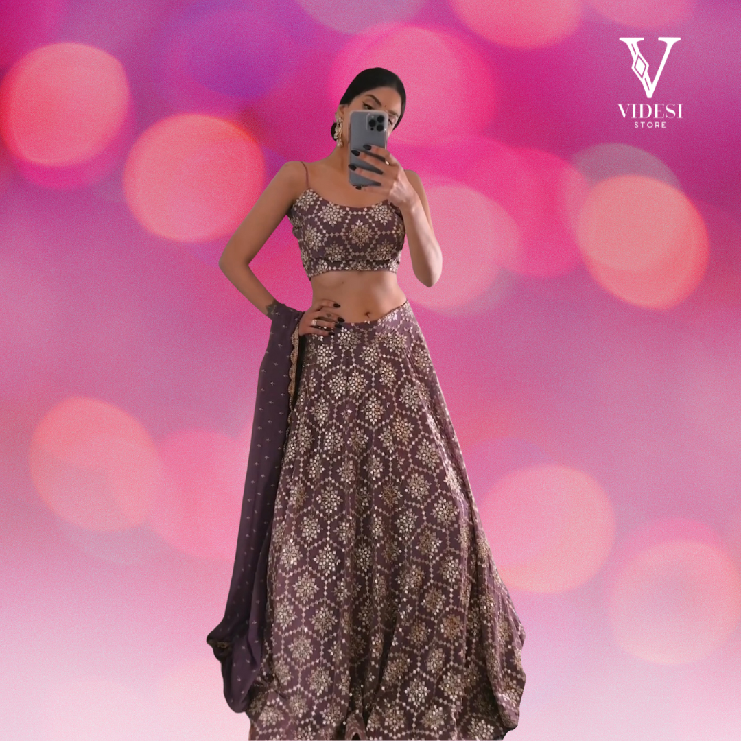 Bina Refined Georgette Embroidered Sequined Lehenga