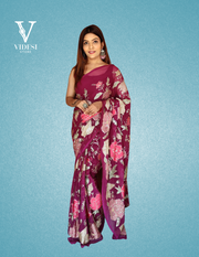 Chara Premium Georgette Phantom Silk Sequined Saree