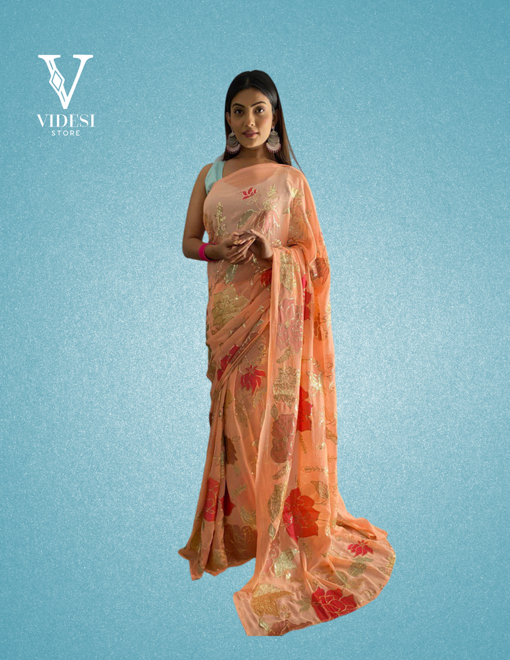 Chara Premium Georgette Phantom Silk Sequined Saree