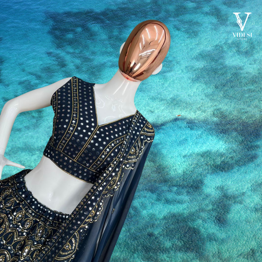 Charlotte Majestic Faux Georgette Embroidered Sequined Lehenga