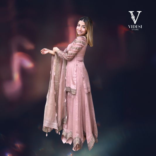 Chavi Sophisticated Velvet Sequined Suit With Faux Georgette Dupatta