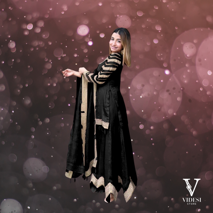 Chavi Sophisticated Velvet Sequined Suit with Faux Georgette Dupatta