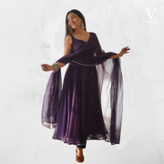 Diana Stylish Georgette Gown with Cotton Pants and Dupatta