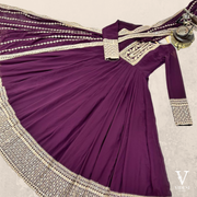 Eleanor Charming Faux Georgette Embroidered Sequined Gown with Dupatta