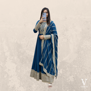 Eleanor Charming Faux Georgette Embroidered Sequined Gown with Dupatta