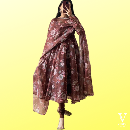 Eloise Flowy Digital Printed Floral Heavy Georgette Suit