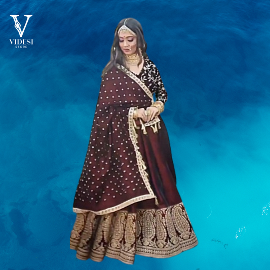 Georgia Heavy Embroidered Parampara Silk Lehenga With Faux Georgette Dupatta