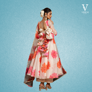 Ivanna Floral Printed Heavy Chanderi Top and Bottom with Organza Dupatta