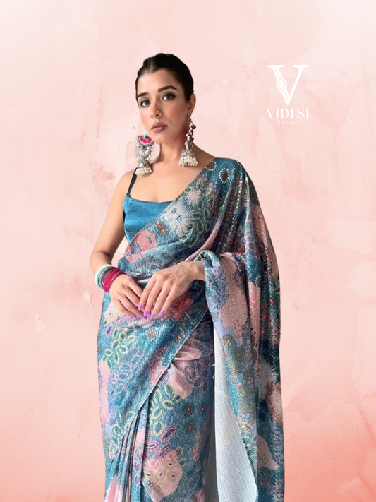 Priya Eye-Catching Devsena Silk with Vichitra Print Banglori Saree