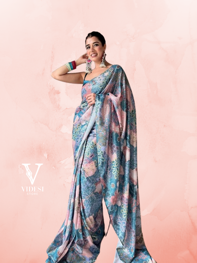 Priya Eye-Catching Devsena Silk with Vichitra Print Banglori Saree