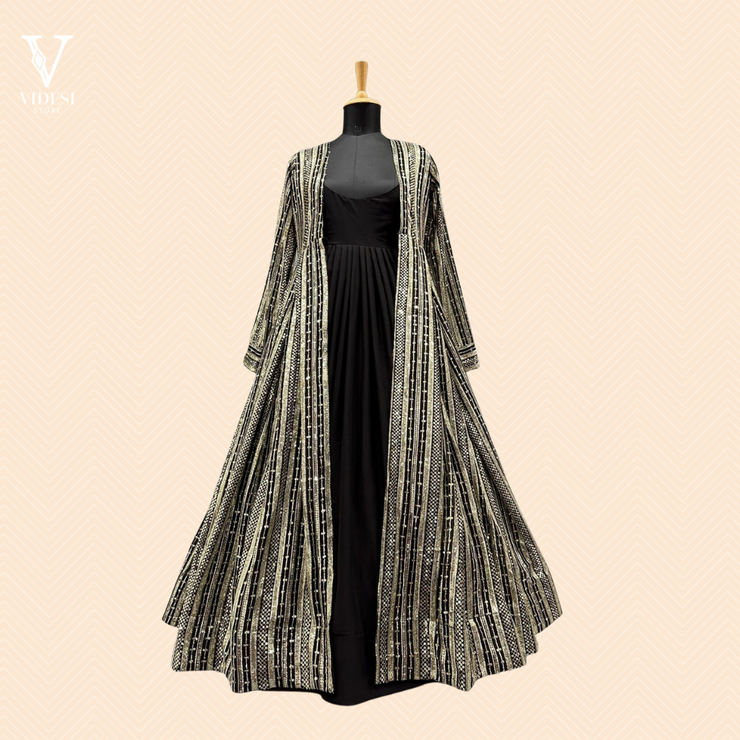 Ramona Modern Heavy Faux Georgette Gown with Jacket