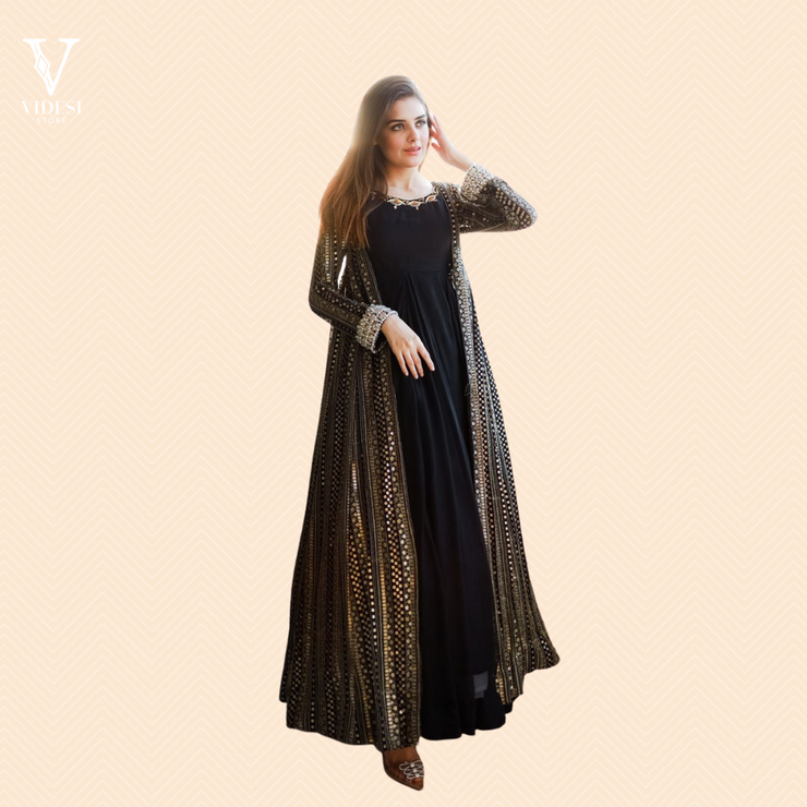 Ramona Modern Heavy Faux Georgette Gown with Jacket