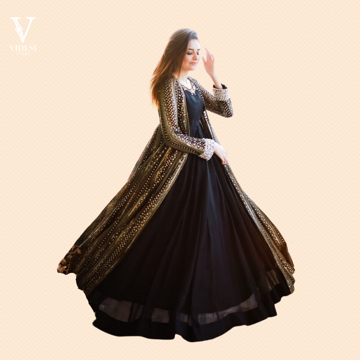 Ramona Modern Heavy Faux Georgette Gown with Jacket
