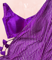 Rhian Striking Silk Satin with Digital Work Crochet Premium Georgette Saree
