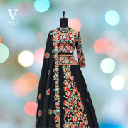 Rosie Charming Faux Georgette Embroidered Sabyasachi Lehenga