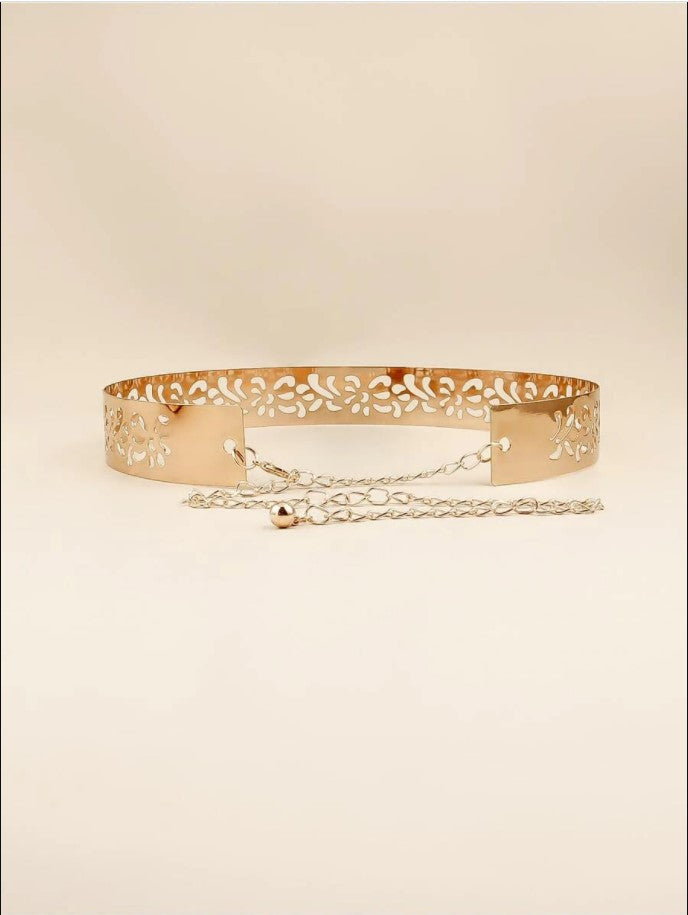 Rose Scallop Metal Belt