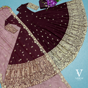 Surya Full Sleeve Faux Georgette Embroidered Heavy Net Dupatta with Micro Cotton Inner Gown