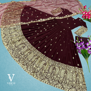 Surya Full Sleeve Faux Georgette Embroidered Heavy Net Dupatta with Micro Cotton Inner Gown