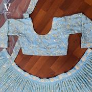 Veena Gloomy Blue Mono Silk with Heavy Embroidered Sequined Work Lehenga