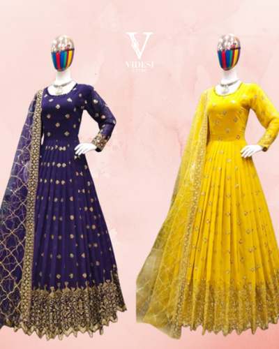 Zara Full Sleeve Vivid Faux Georgette With Embroidery Sequined Lehenga