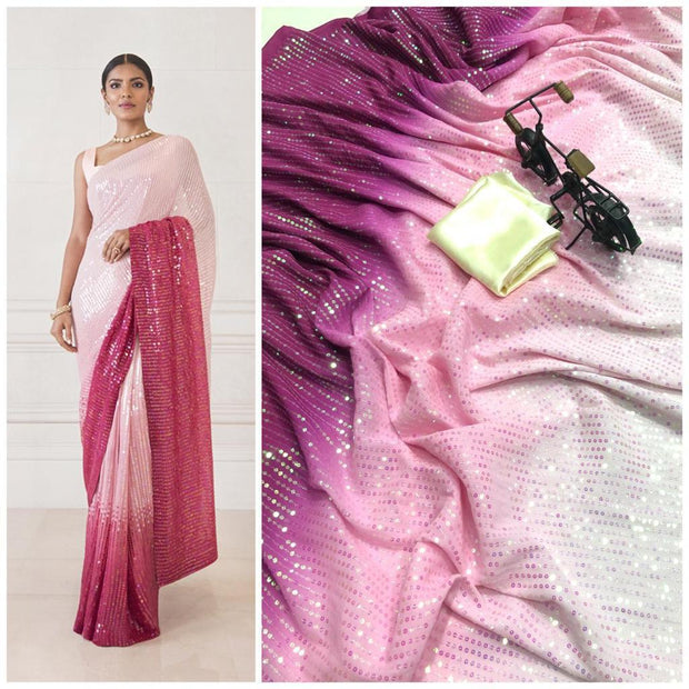 Designer Ombré Sequins Saree