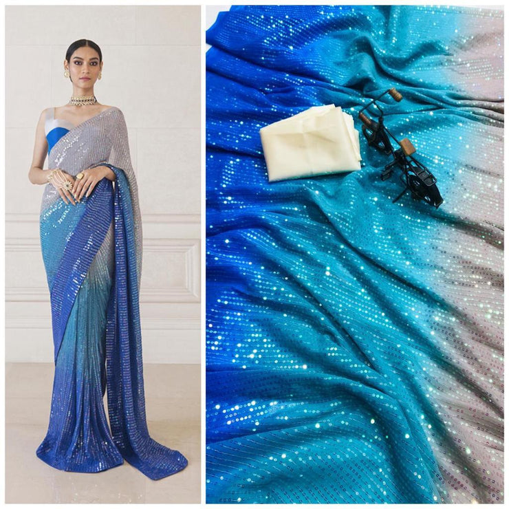 Designer Ombré Sequins Saree