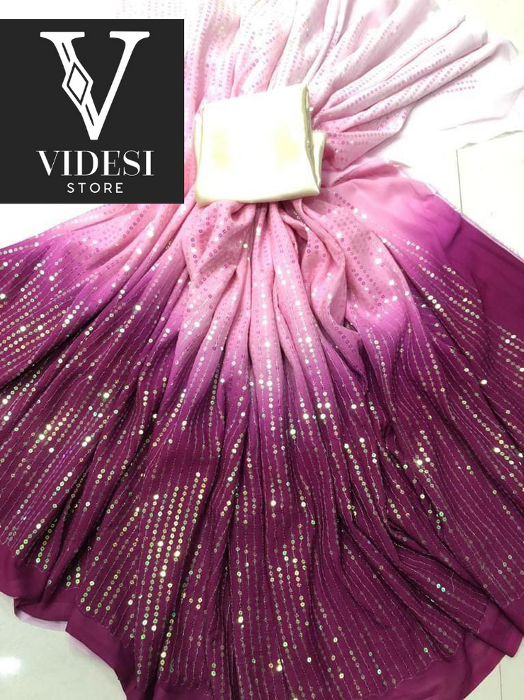 Designer Ombré Sequins Saree