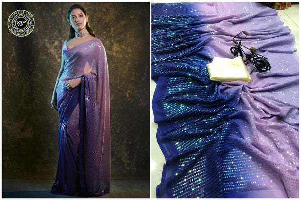 Designer Ombré Sequins Saree