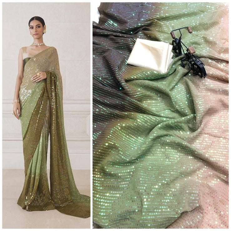 Designer Ombré Sequins Saree