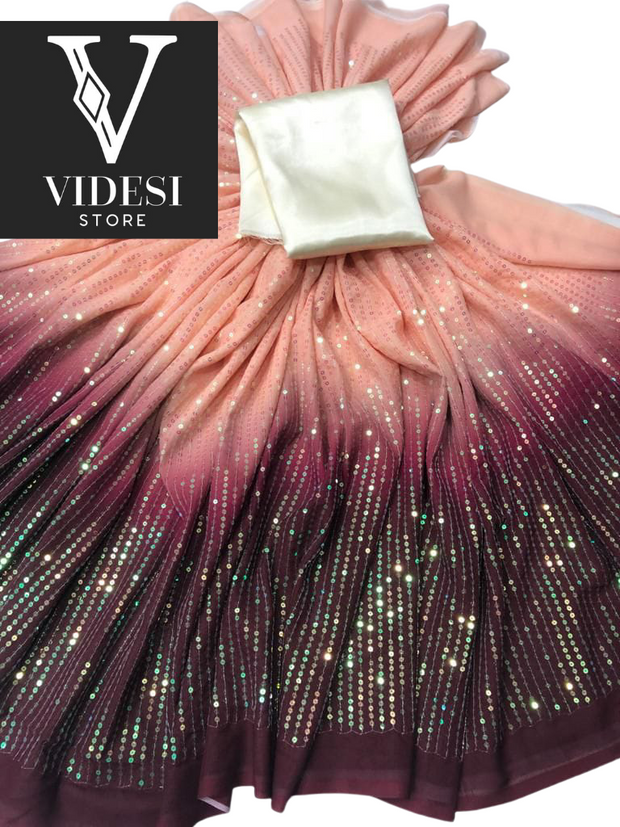 Designer Ombré Sequins Saree