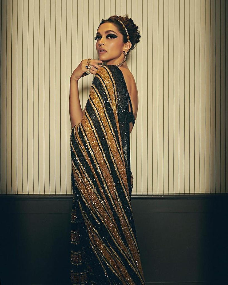 Deepika Cannes Sequin Saree