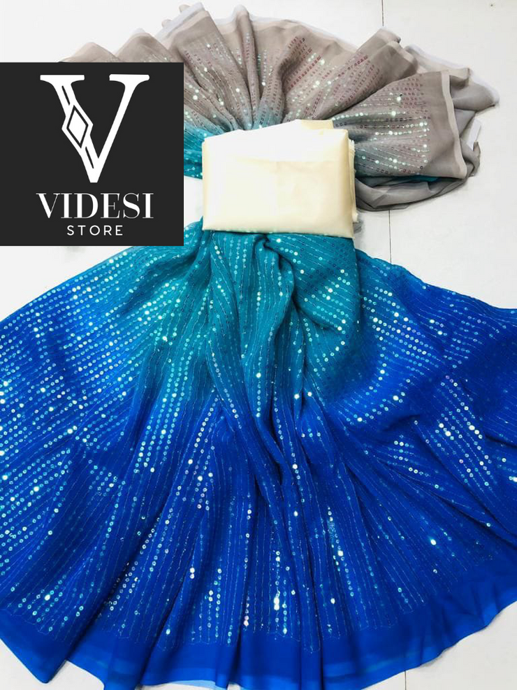 Designer Ombré Sequins Saree
